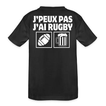 rugby, fan de rugby, rugby humour, rugby sport - T-shirt bio Premium Enfant - noir - Dos