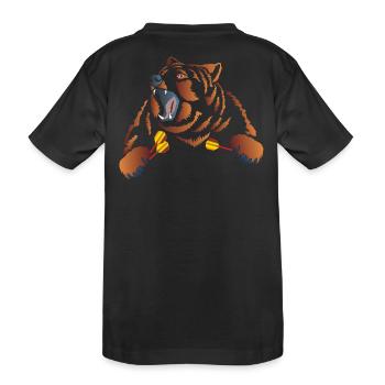 Wütender Braunbär mit Dartpfeile - Kinder Premium Bio T-Shirt - Schwarz - Hinten