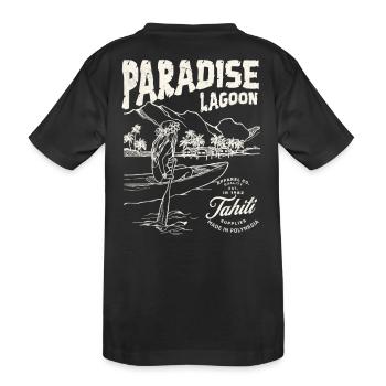 Paradise Lagoon Illustration - T-shirt bio Premium Enfant - noir - Dos