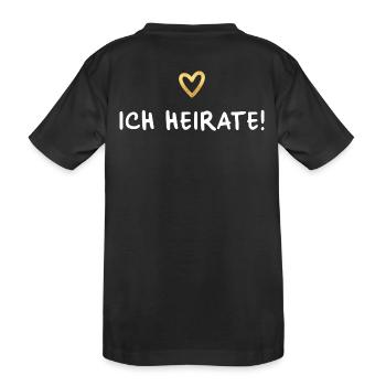 Ich heirate Herz gold Hochzeit Geschenk - Kinder Premium Bio T-Shirt - Schwarz - Hinten