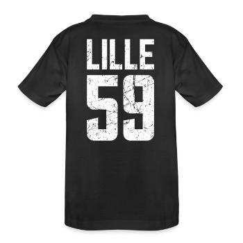 Lille 59 Frankreich Kennzeichen - Kinder Premium Bio T-Shirt - Schwarz - Hinten