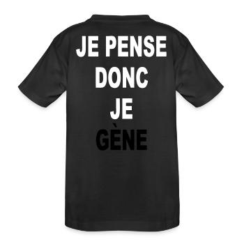 Daher denke ich, ich GENE - Kinder Premium Bio T-Shirt - Schwarz - Hinten