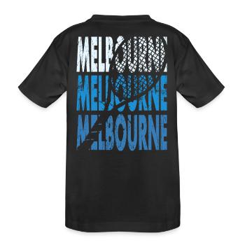 Tennis Shirt Melbourne Turnier Australien Design - Kinder Premium Bio T-Shirt - Schwarz - Hinten