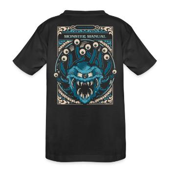Dungeons And Dragons Monster Manual With Beholder - Kids' Premium Organic T-Shirt - black - Back