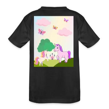 Unicorn Land - Kids' Premium Organic T-Shirt - black - Back