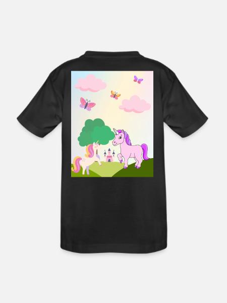 Einhorn-Land - Kinder Premium Bio T-Shirt - Schwarz