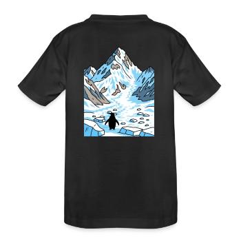 Penguin Glacier Trail - Kids' Premium Organic T-Shirt - black - Back