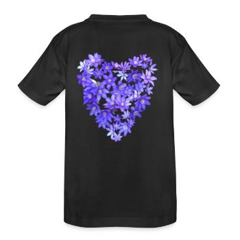 Blue Violet Heart - Kids' Premium Organic T-Shirt - black - Back