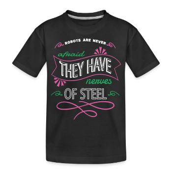 job christmas happy robot engineering cool - Kids' Premium Organic T-Shirt - black - Front