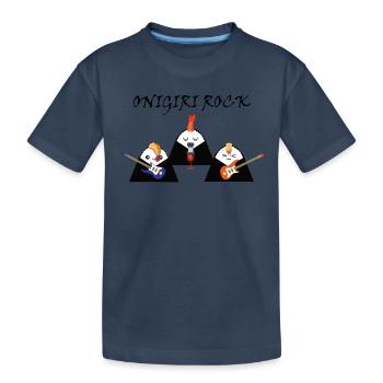 ONIGIRI FELSEN - Kinder Premium Bio T-Shirt - Navy - Vorne