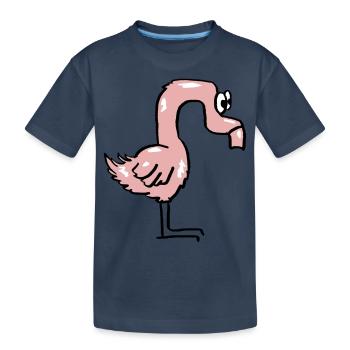 Mega Dry and Funny Flamingo - Kids' Premium Organic T-Shirt - navy - Front
