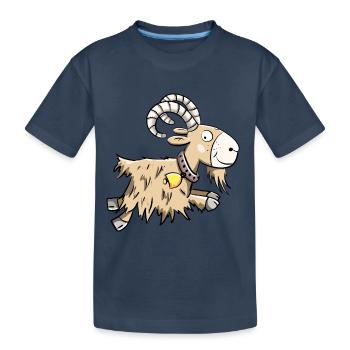 Sprunghafte Ziege I Widder I Ziegenbock Geschenk - Kinder Premium Bio T-Shirt - Navy - Vorne