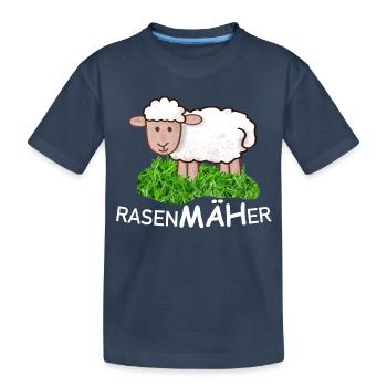 RasenMäher Schaf im Gras - Kinder Premium Bio T-Shirt - Navy - Vorne