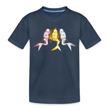 Sirènes Princesse Coquillage Couronne Ronde Danse - T-shirt bio Premium Enfant - bleu marine - Devant
