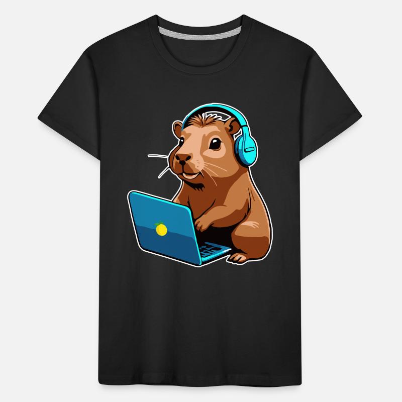 Capybara Programmer Coder Computer Kids' Premium Organic T-Shirt
