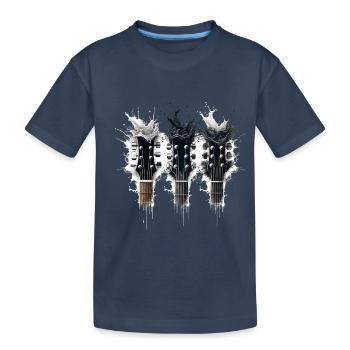 Guitar Head Trio & Splash T-Shirt - Kinder Premium Bio T-Shirt - Navy - Vorne