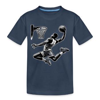 Basketball Dunking Gift - Kids' Premium Organic T-Shirt - navy - Front