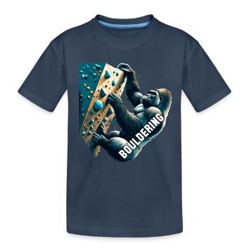 Bouldering Gorille cadeau - T-shirt bio Premium Enfant - bleu marine - Devant