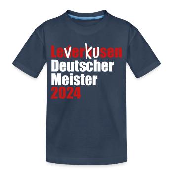 Leverkusen - Deutscher Meister 2024 - Kinder Premium Bio T-Shirt - Navy - Vorne