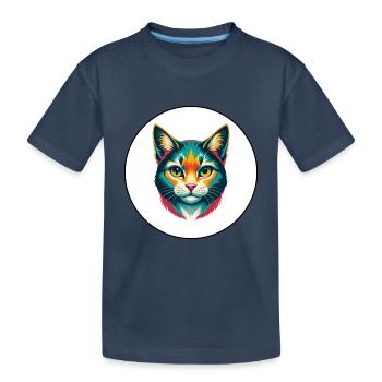 Australian Mist Cat Breed Cartoon Kawaii Animal - Kids' Premium Organic T-Shirt - navy - Front