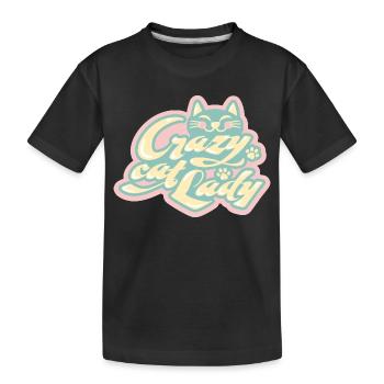 Crazy Cat Lady – Amour de chat ludique - T-shirt bio Premium Enfant - noir - Devant
