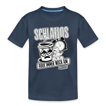 Schlaflos, aber noch am Leben. Mom Life - Kinder Premium Bio T-Shirt - Navy - Vorne