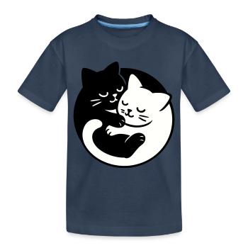 Chats Yin-Yang - T-shirt bio Premium Enfant - bleu marine - Devant