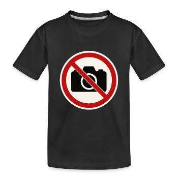 Photos forbidden! - Kids' Premium Organic T-Shirt - black - Front