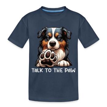 Parlez à la patte Berger australien Aussie Aussies - T-shirt bio Premium Enfant - bleu marine - Devant