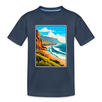 Affiche de voyage à Fuerteventura, Espagne, paysage urbain WPA - T-shirt bio Premium Enfant - bleu marine - Devant