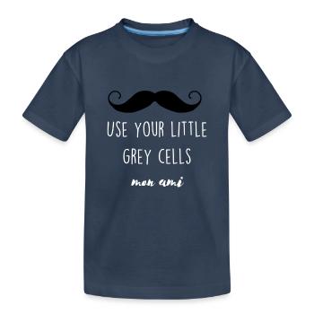 Utilisez votre petite moustache à cellules grises Poirot - T-shirt bio Premium Enfant - bleu marine - Devant