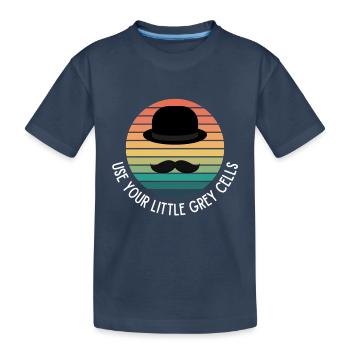 Poirot Use Your Little Grey Cells Vintage - Kinder Premium Bio T-Shirt - Navy - Vorne