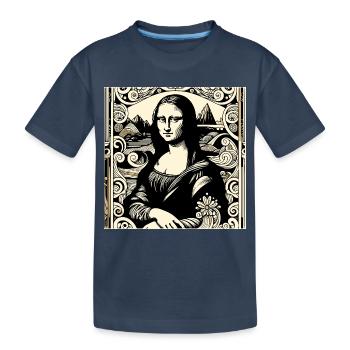 Renaissance Porträt im Ornamentstil - Kinder Premium Bio T-Shirt - Navy - Vorne