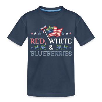 Red White & Blueberries Patriotic Design - Kinder Premium Bio T-Shirt - Navy - Vorne