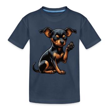 Pinscher miniature Pinscher Pinscher Pinscher Propriétaire Minpin - T-shirt bio Premium Enfant - bleu marine - Devant