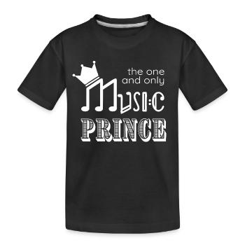 Music Prince - Gift for Boys Who Love Music - Kids' Premium Organic T-Shirt - black - Front