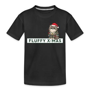 Noël duveteux – Diction de Noël du chat mignon - T-shirt bio Premium Enfant - noir - Devant