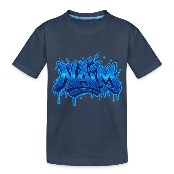 Graffiti  NAIM Prénom cadeau idéal imprimable sur  - T-shirt bio Premium Enfant - bleu marine - Devant