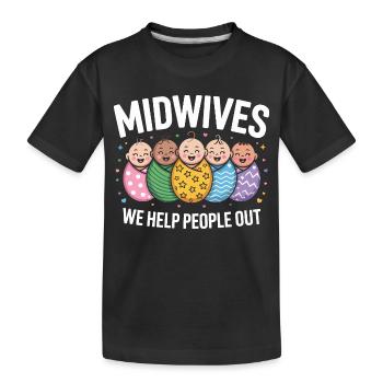 Hebammenhilfe Neugeborene Helden - Kinder Premium Bio T-Shirt - Schwarz - Vorne
