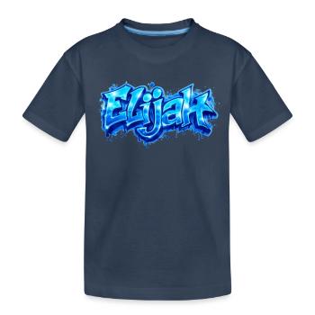ELIJAH GRAFFITI NAME FOR PERFECT GIFT PRINTABLE - Kids' Premium Organic T-Shirt - navy - Front
