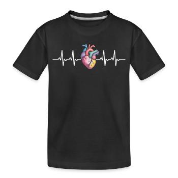 Symphonie du Pouls du Cœur - T-shirt bio Premium Enfant - noir - Devant