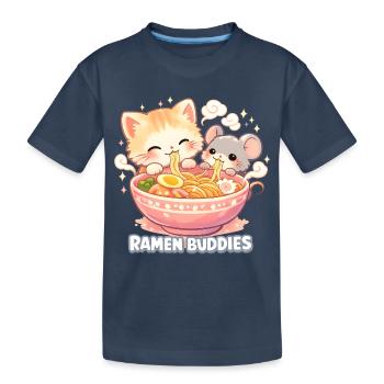 Ramen Buddies Nouilles pour chat Kawaii - T-shirt bio Premium Enfant - bleu marine - Devant