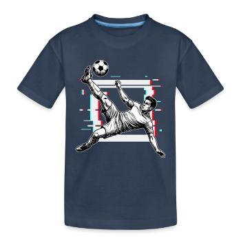 Soccer Shot Overhead Kick Side Kick - Kids' Premium Organic T-Shirt - navy - Front