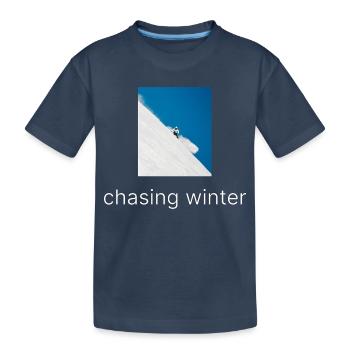 À la poursuite de l’hiver - T-shirt bio Premium Enfant - bleu marine - Devant