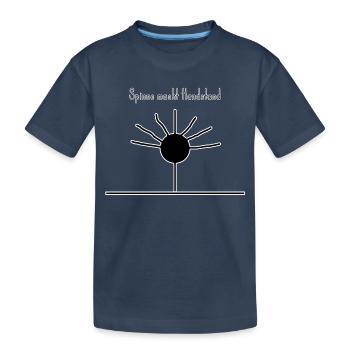 Spinne im Handstand – Wortwitz zweideutig Humor - Kinder Premium Bio T-Shirt - Navy - Vorne