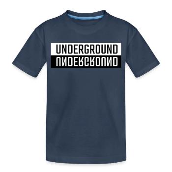 Background double font - Kids' Premium Organic T-Shirt - navy - Front