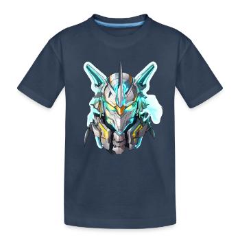 Energiekern Helm Neonstahl - Kinder Premium Bio T-Shirt - Navy - Vorne