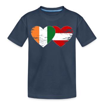 Cœur du drapeau de la Côte d’Ivoire - T-shirt bio Premium Enfant - bleu marine - Devant