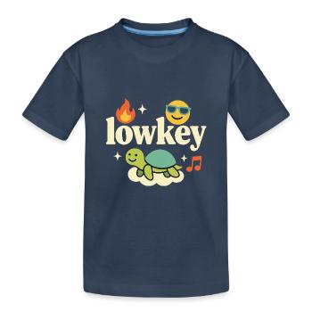 Lowkey Schildkröte auf Wolke - Kinder Premium Bio T-Shirt - Navy - Vorne