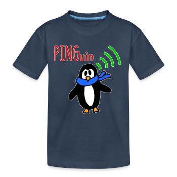 Penguin Humor drôle sur le réseau de blagues informatiques - T-shirt bio Premium Enfant - bleu marine - Devant